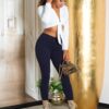 Magas derekú női leggings 389K