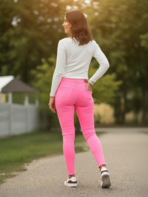 Neonpink női farmernadrág 669P